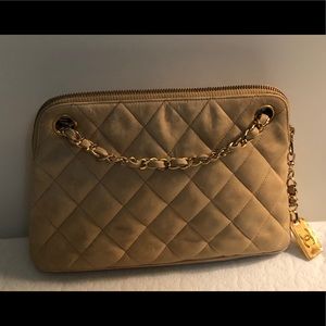 Chanel mini clutch shoulder bag beige